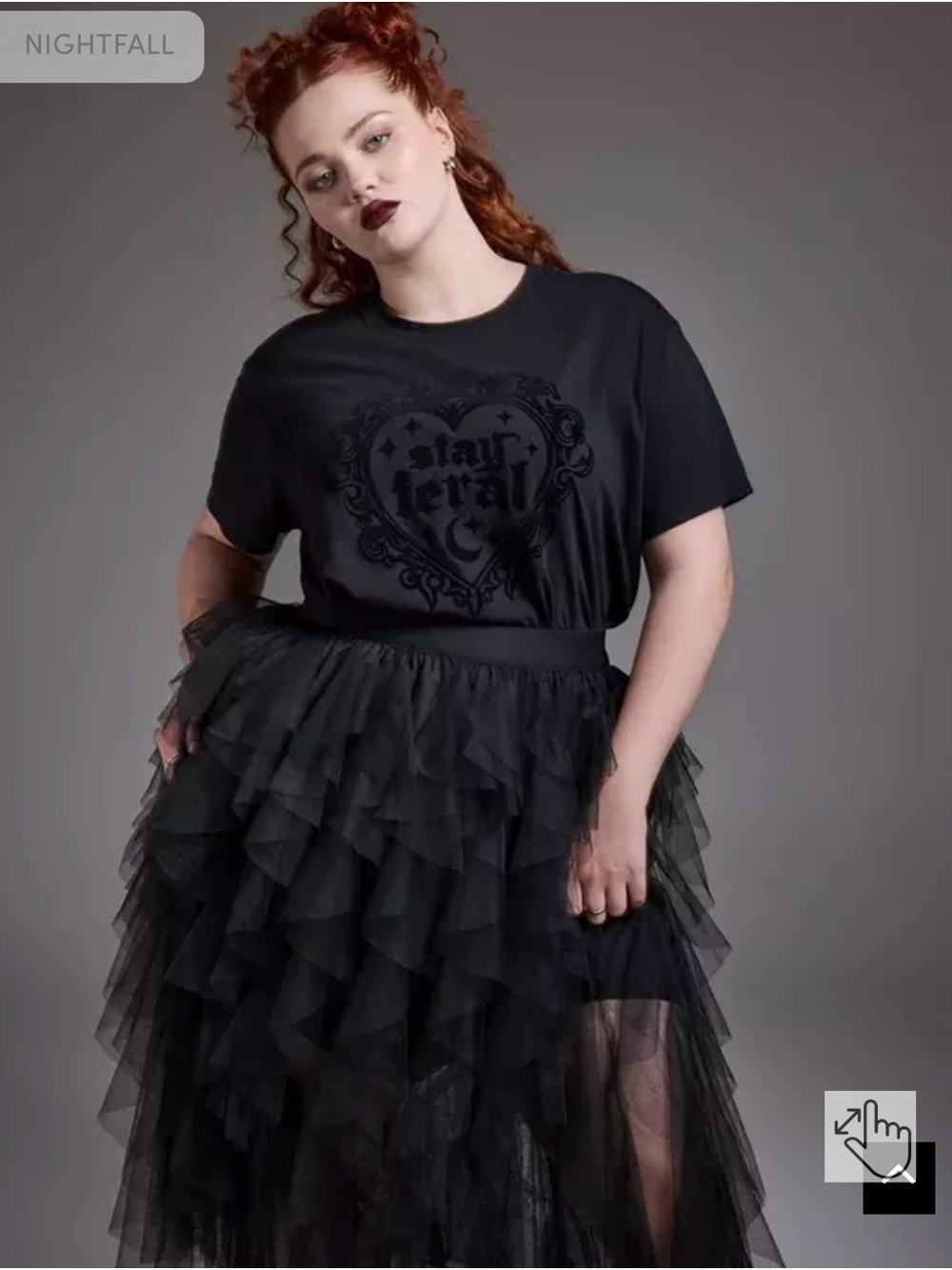 Black Ruffled Tulle Maxi Skirt - Nightfall 2X